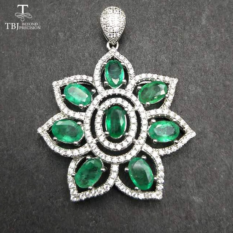 Natural 4ct Zambia Emerald Pendant Necklace