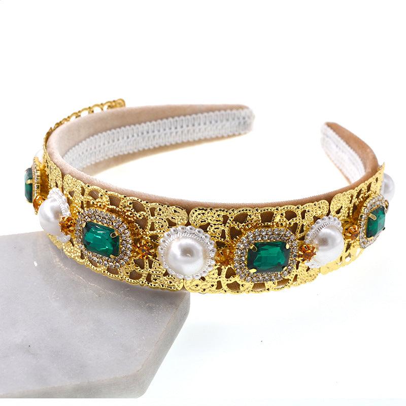 Green Bridal Hollow Wedding Pearl Jewel - TeresaCollections