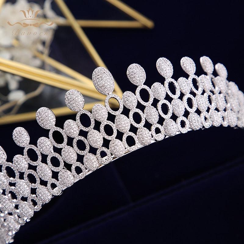 Luxurious Full Zircon Crystal Wedding Tiara - TeresaCollections