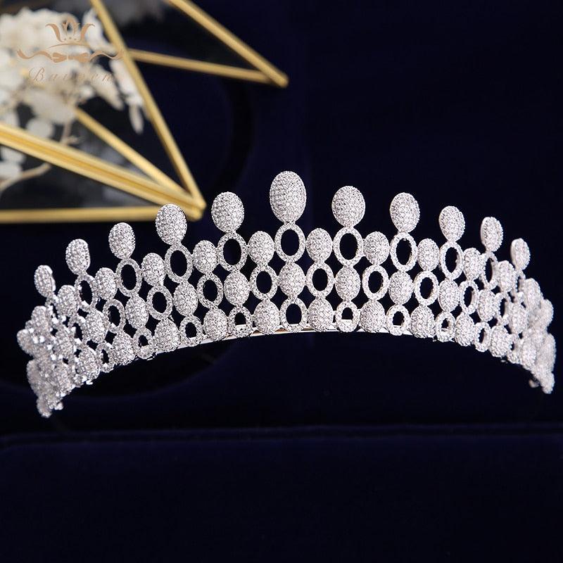 Luxurious Full Zircon Crystal Wedding Tiara - TeresaCollections