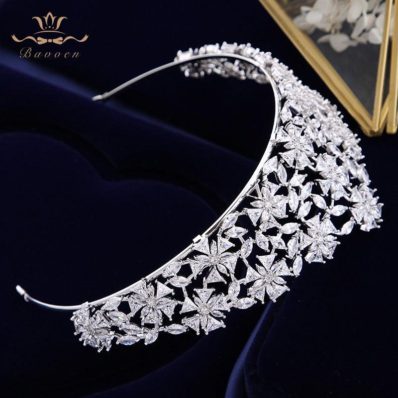 European Style Zircon Wedding Tiara - TeresaCollections