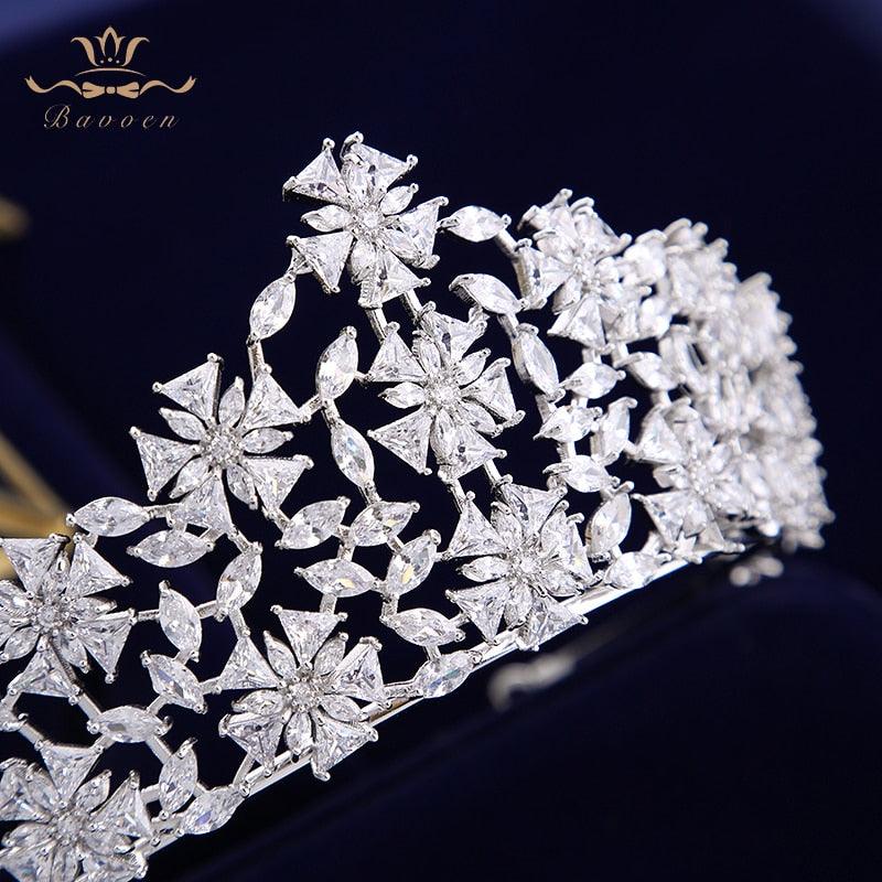 European Style Zircon Wedding Tiara - TeresaCollections