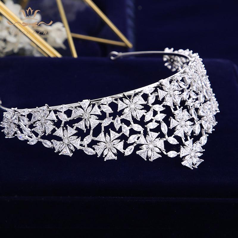 European Style Zircon Wedding Tiara - TeresaCollections