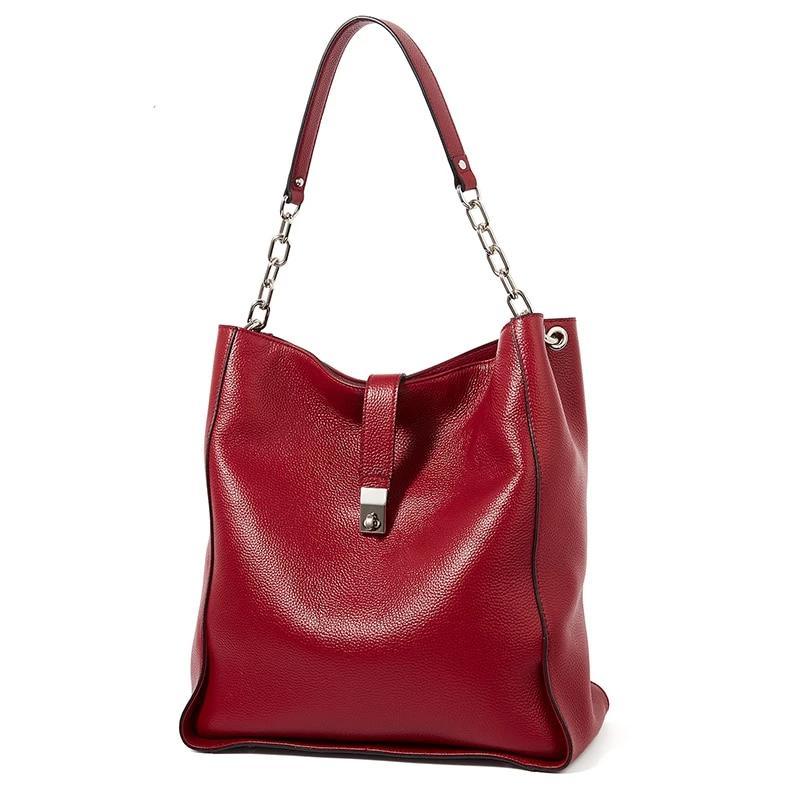 Hobo Genuine Cow Leather Shoulder Bag - TeresaCollections