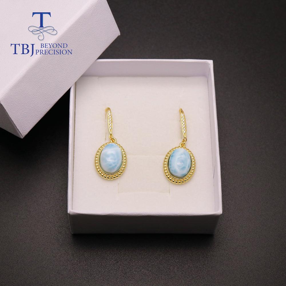 Larimar Natural Gemstone Earrings - TeresaCollections