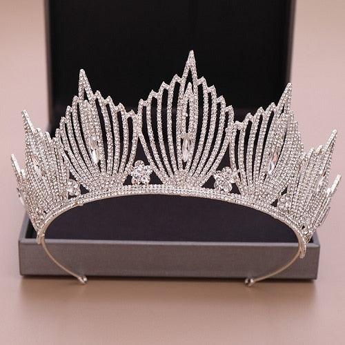 Luxurious Rhinestone Wedding Bridal Crown  Crystal Tiara - TeresaCollections