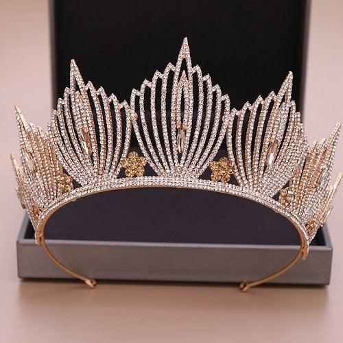 Luxurious Rhinestone Wedding Bridal Crown  Crystal Tiara - TeresaCollections