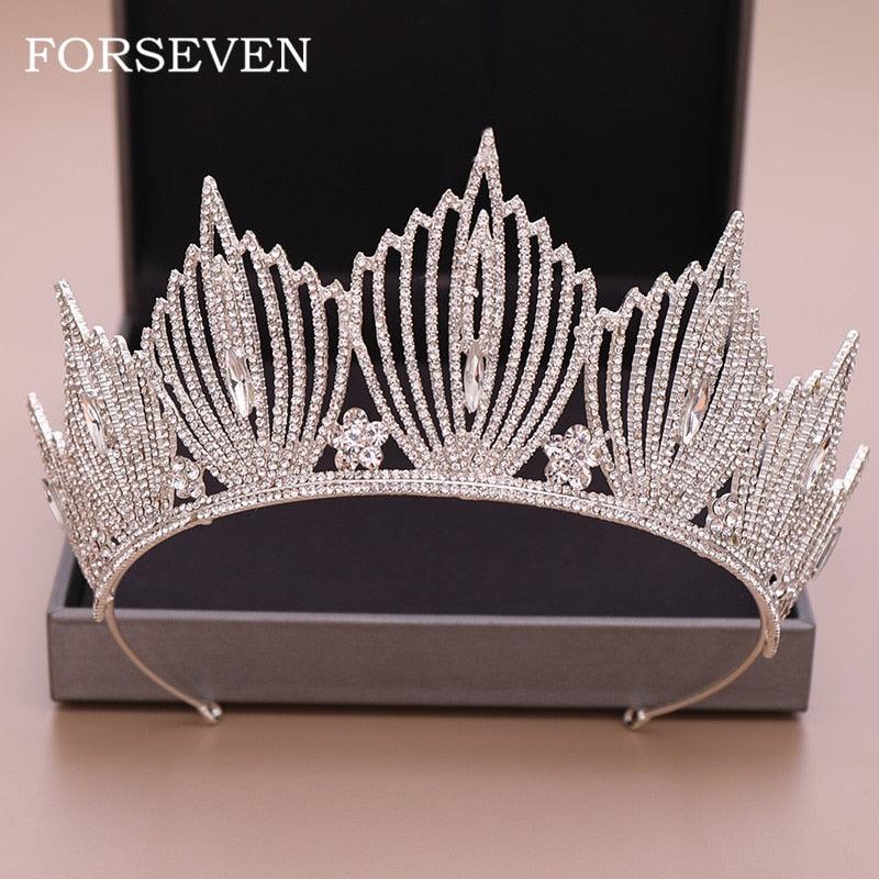 Luxurious Rhinestone Wedding Bridal Crown  Crystal Tiara - TeresaCollections