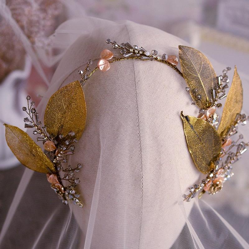 Luxury Baroque Classics Freshwater Pearls Leaf  Tiara - TeresaCollections