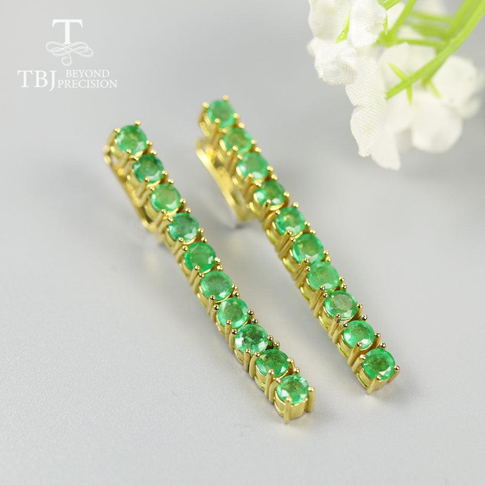 Luxury Long Emerald Clasp Natural Precious Gemstone Ring - TeresaCollections