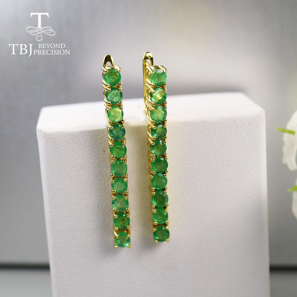 Luxury Long Emerald Clasp Natural Precious Gemstone Ring - TeresaCollections