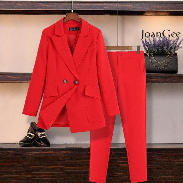 Winter Loose Jacket Blazer Trousers Suits - TeresaCollections
