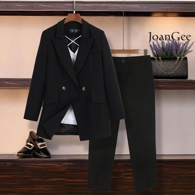 Winter Loose Jacket Blazer Trousers Suits - TeresaCollections