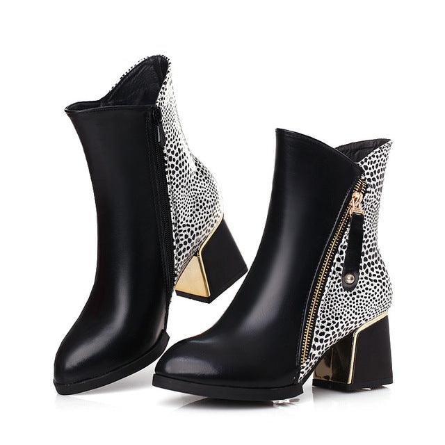 Side Zipper Ankle Boots - TeresaCollections