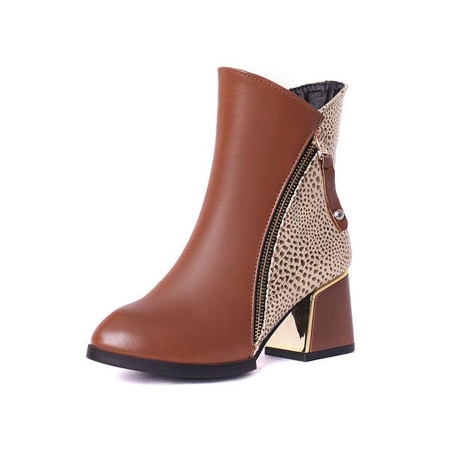 Side Zipper Ankle Boots - TeresaCollections