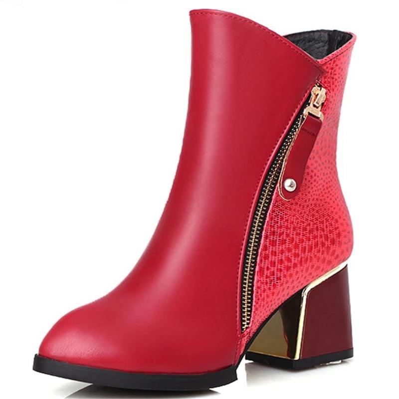 Side Zipper Ankle Boots - TeresaCollections