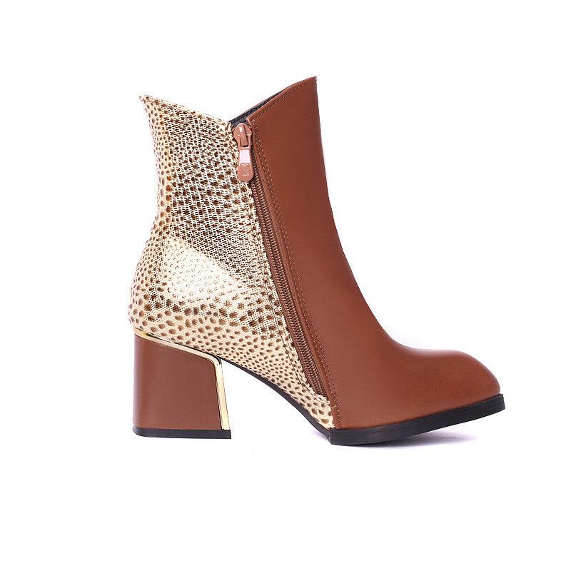 Side Zipper Ankle Boots - TeresaCollections