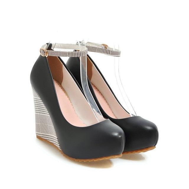 Elegant comfortable round toe casual wedges - TeresaCollections