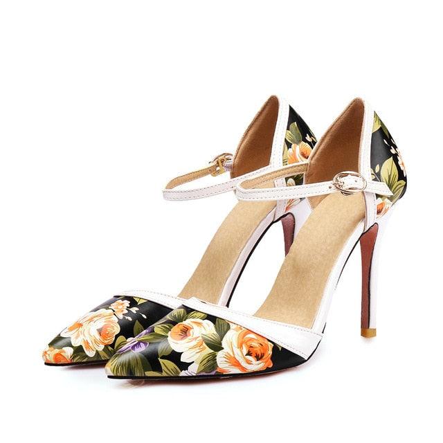 Floral High Heels Pumps - TeresaCollections