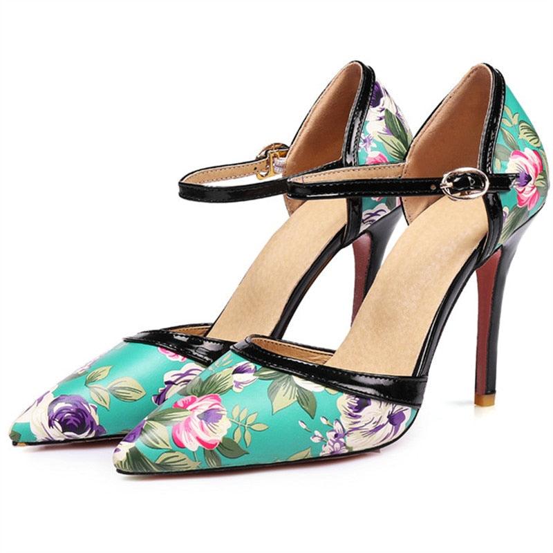 Floral High Heels Pumps - TeresaCollections