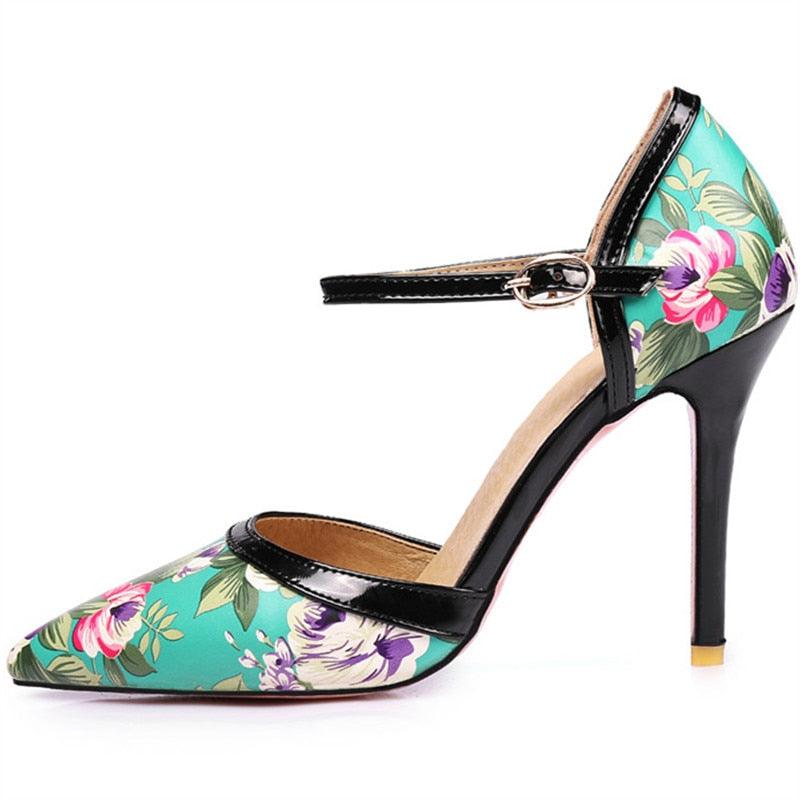 Floral High Heels Pumps - TeresaCollections