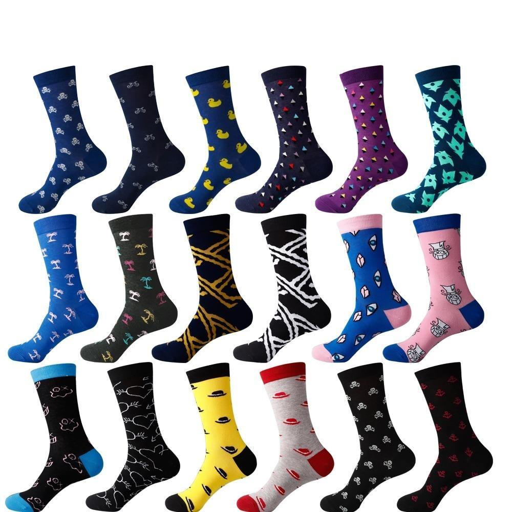 Cartoon Men's colorful Business Cotton Novelty Socks - TeresaCollections