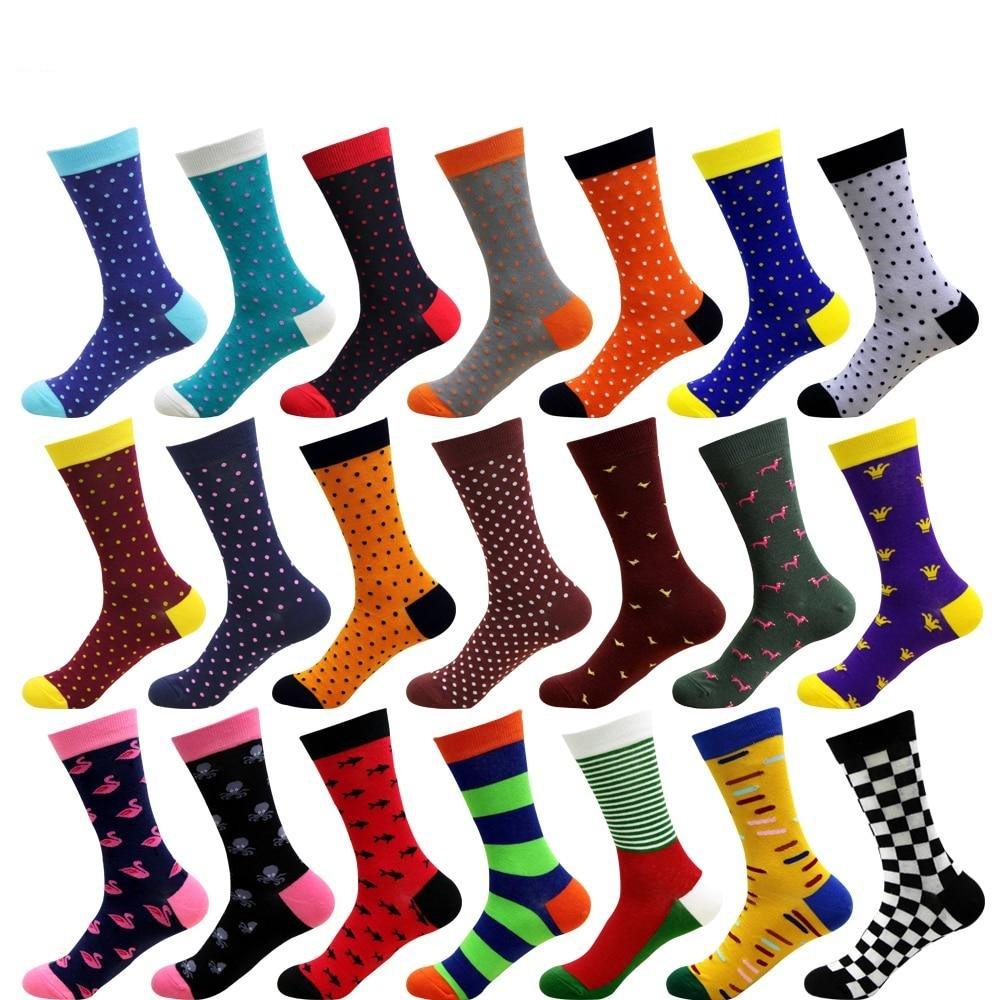 Men's colorful Business Cotton Novelty Socks - TeresaCollections