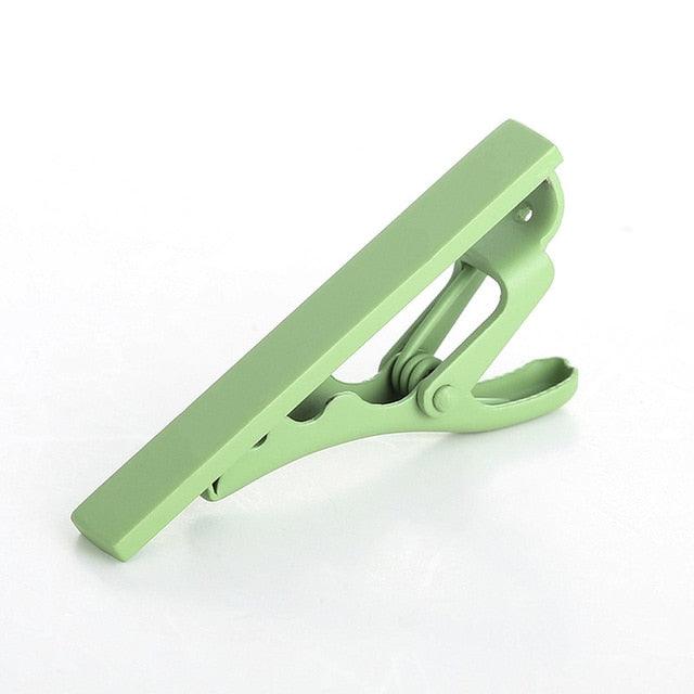 Men Classic Candy Color Tie Necktie Tie Clips - TeresaCollections