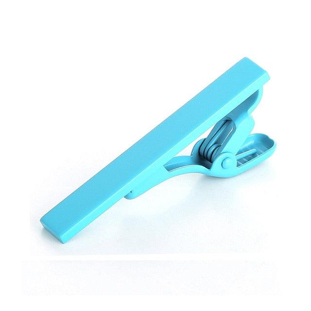 Men Classic Candy Color Tie Necktie Tie Clips - TeresaCollections