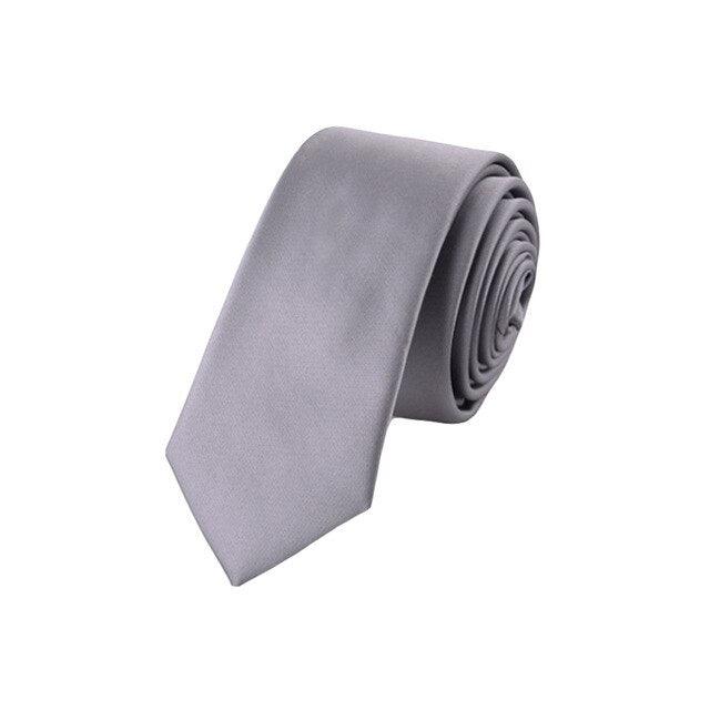 Men Classic Jacquard Woven Solid Skinny Necktie - TeresaCollections