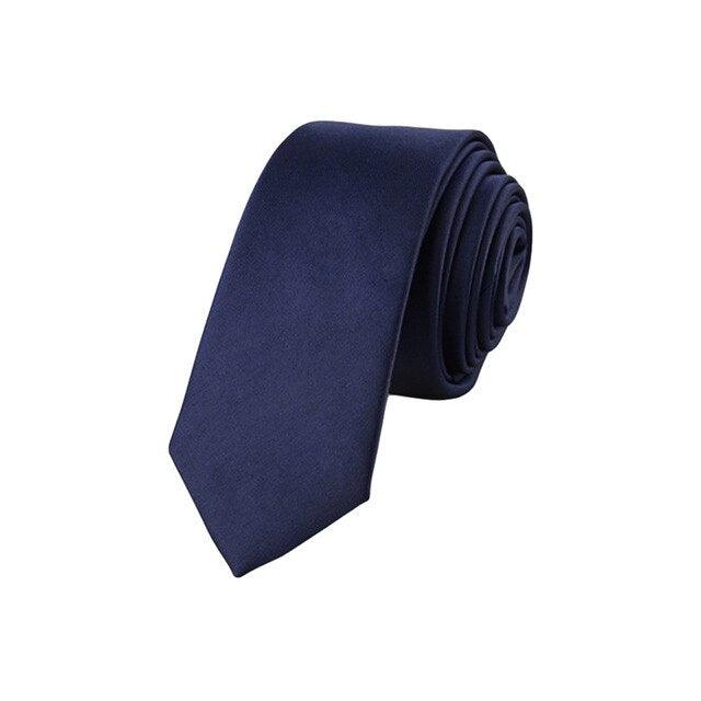 Men Classic Jacquard Woven Solid Skinny Necktie - TeresaCollections