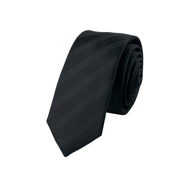 Men Classic Jacquard Woven Solid Skinny Necktie - TeresaCollections