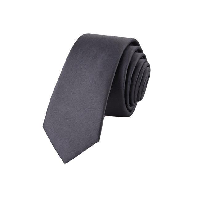 Men Classic Jacquard Woven Solid Skinny Necktie - TeresaCollections