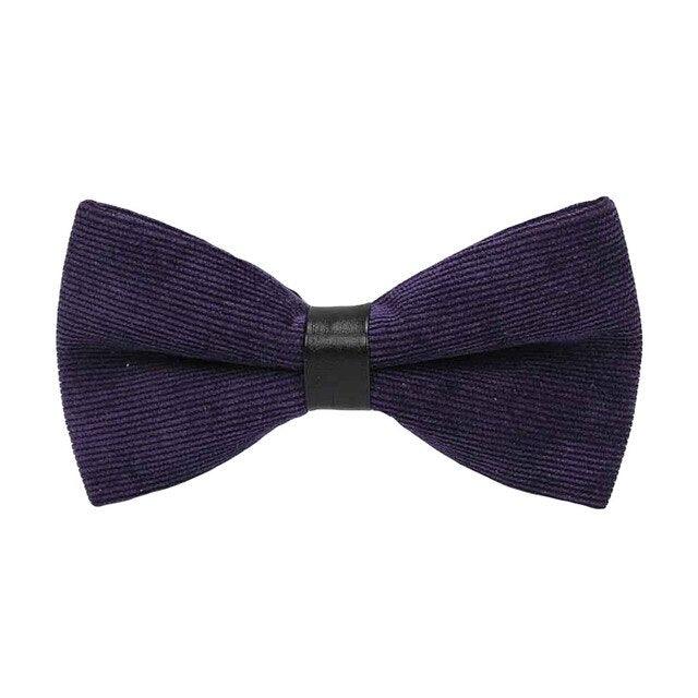 Men Fashion Corduroy Candy Color Adjustable Formal Bowtie - TeresaCollections