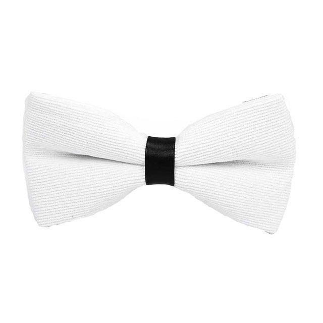 Men Fashion Corduroy Candy Color Adjustable Formal Bowtie - TeresaCollections