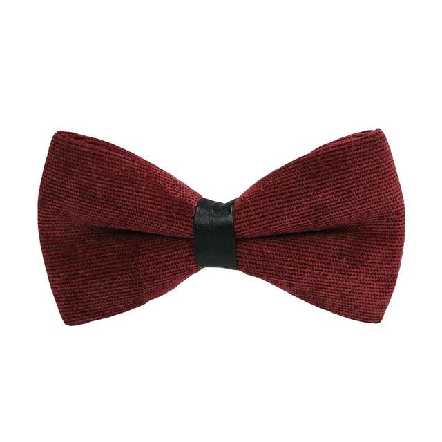 Men Fashion Corduroy Candy Color Adjustable Formal Bowtie - TeresaCollections