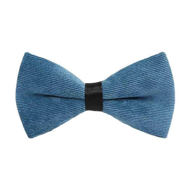 Men Fashion Corduroy Candy Color Adjustable Formal Bowtie - TeresaCollections