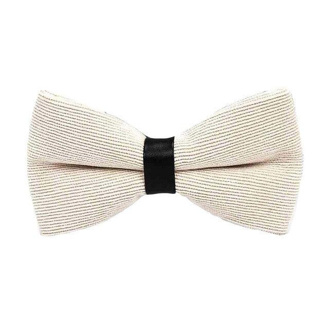 Men Fashion Corduroy Candy Color Adjustable Formal Bowtie - TeresaCollections