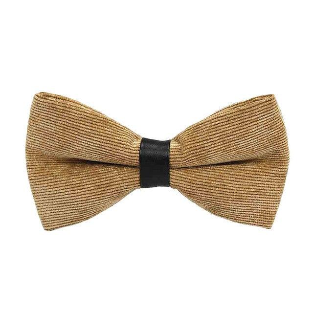 Men Fashion Corduroy Candy Color Adjustable Formal Bowtie - TeresaCollections