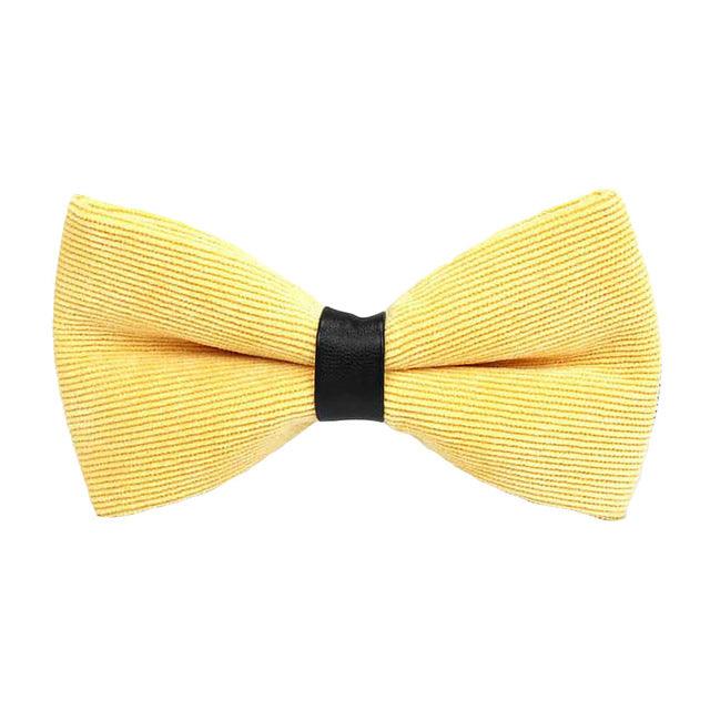 Men Fashion Corduroy Candy Color Adjustable Formal Bowtie - TeresaCollections