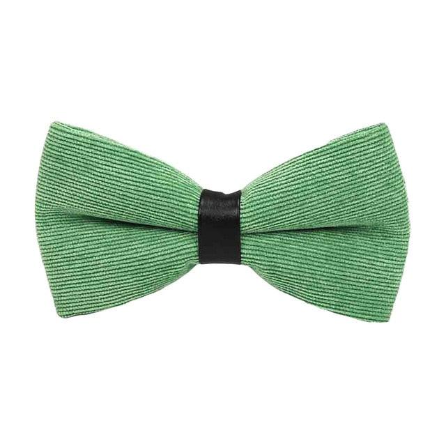 Men Fashion Corduroy Candy Color Adjustable Formal Bowtie - TeresaCollections