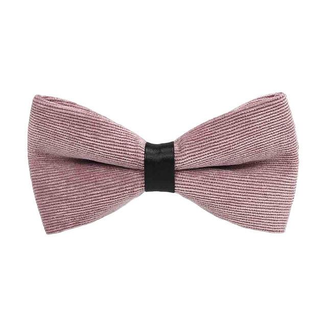 Men Fashion Corduroy Candy Color Adjustable Formal Bowtie - TeresaCollections