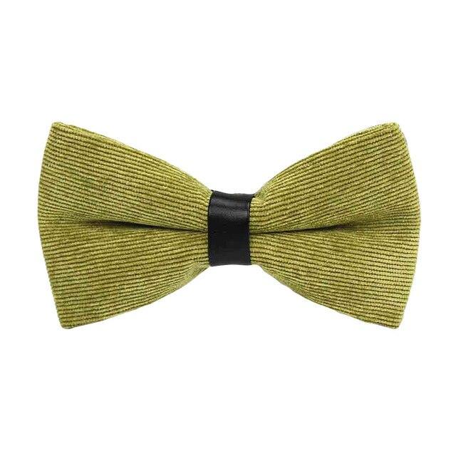 Men Fashion Corduroy Candy Color Adjustable Formal Bowtie - TeresaCollections