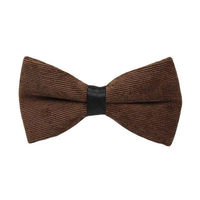 Men Fashion Corduroy Candy Color Adjustable Formal Bowtie - TeresaCollections