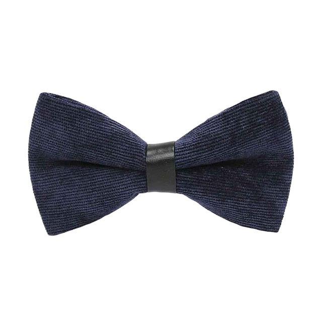 Men Fashion Corduroy Candy Color Adjustable Formal Bowtie - TeresaCollections