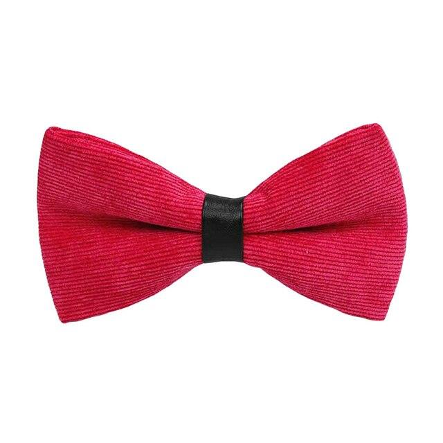 Men Fashion Corduroy Candy Color Adjustable Formal Bowtie - TeresaCollections