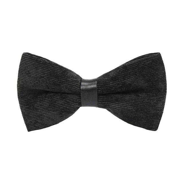 Men Fashion Corduroy Candy Color Adjustable Formal Bowtie - TeresaCollections