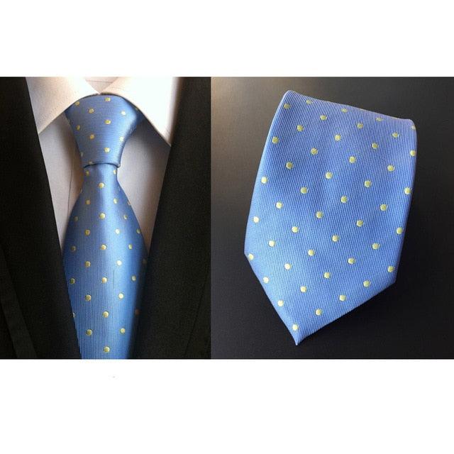 Men Classic PolkaDot Pattern Wide Business Necktie - TeresaCollections