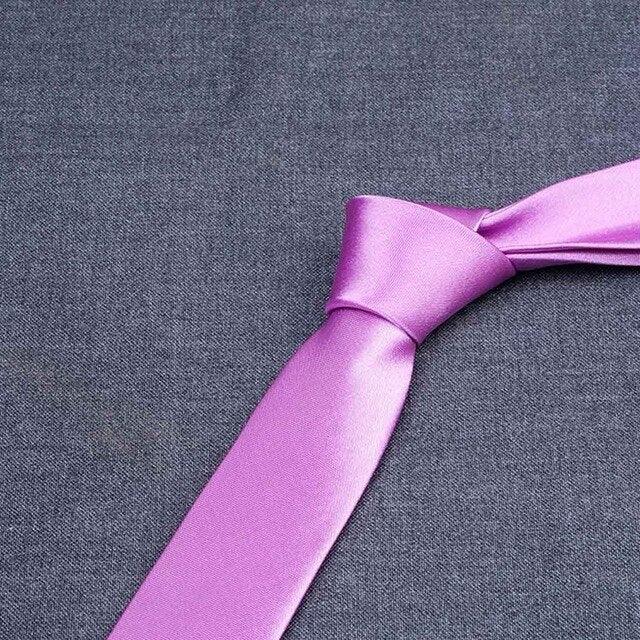 Men Solid Bright Color Wide Satin Neckties - TeresaCollections