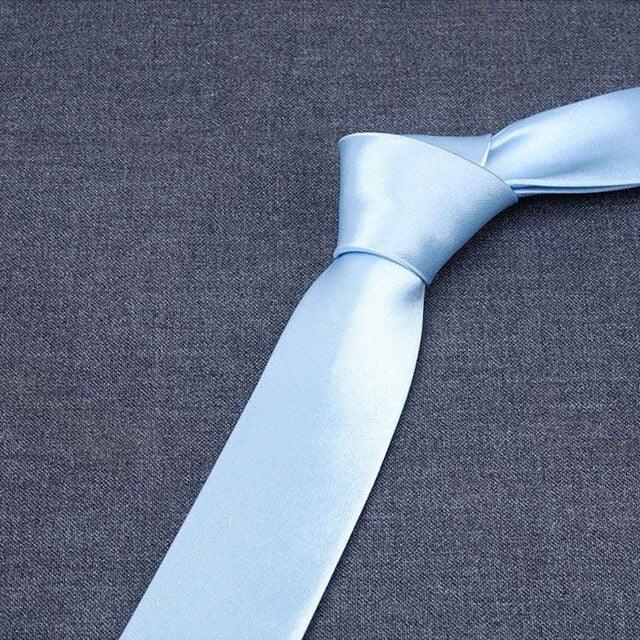 Men Solid Bright Color Wide Satin Neckties - TeresaCollections